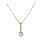 Rose Cut Diamond Drop Necklace 14k
