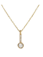 Rose Cut Diamond Drop Necklace 14k