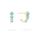 Turquoise + Diamond J Hoops - Y14