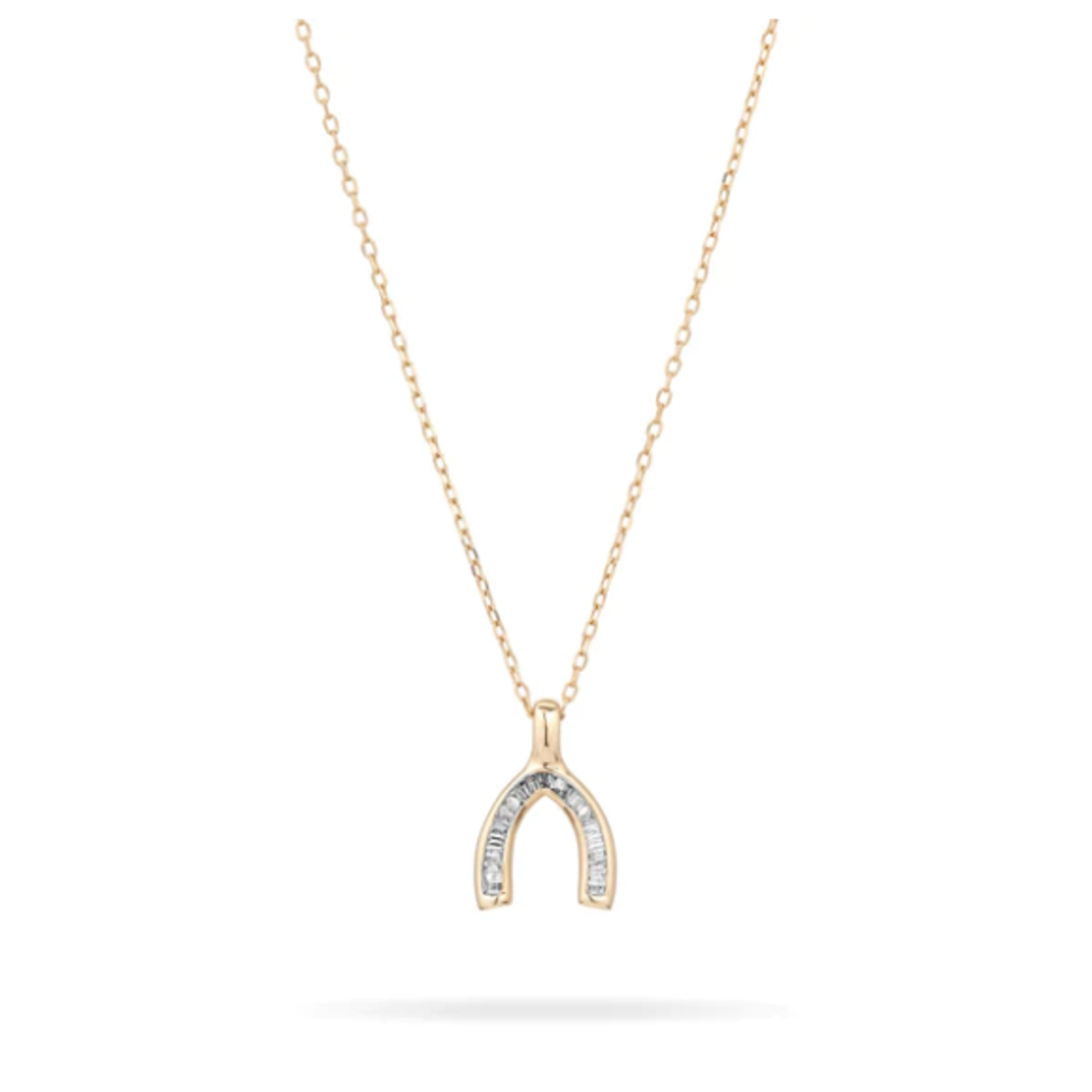 Baguette Wishbone Necklace - Y14