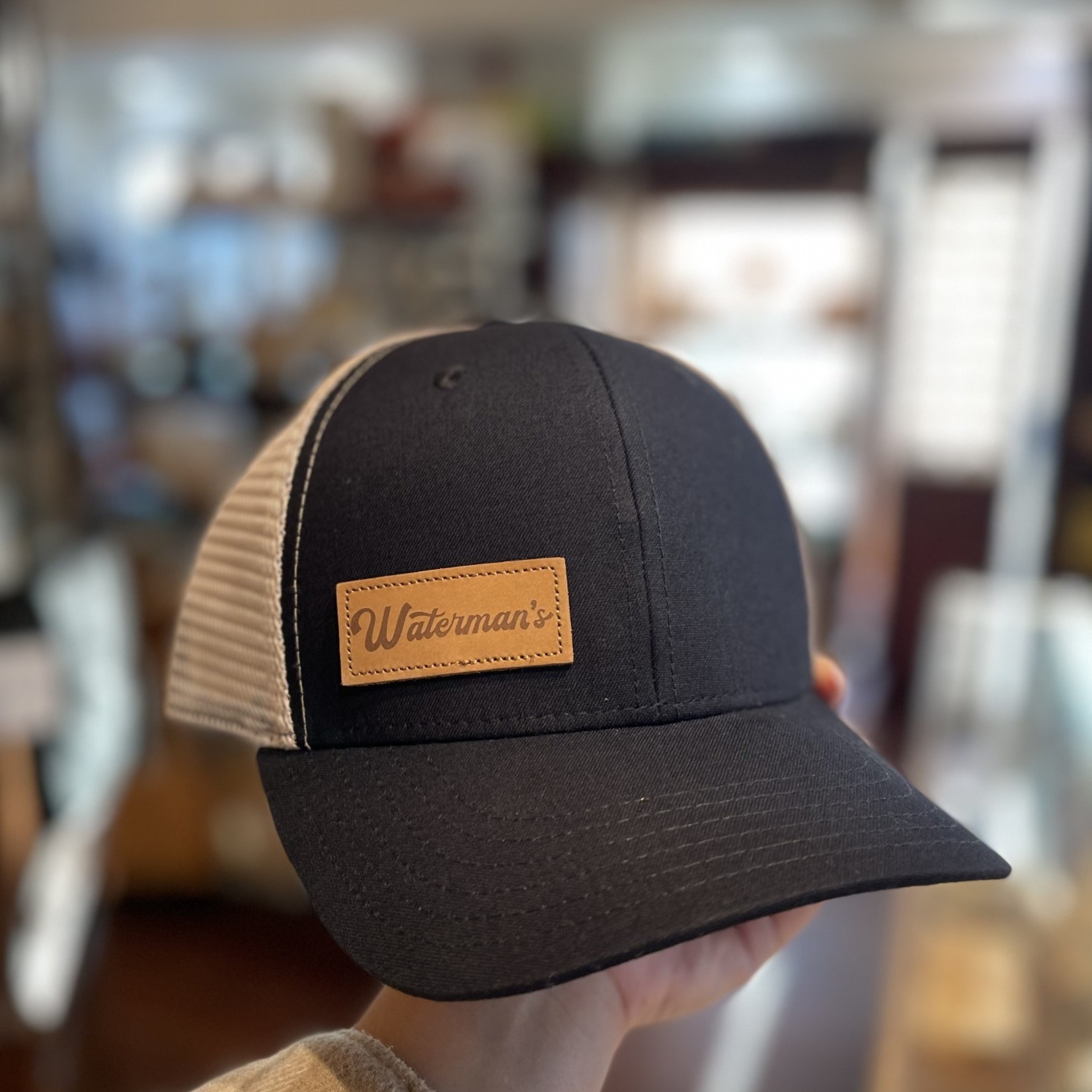 Waterman's Leather Cursive Patch Hat