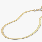 Herringbone Necklace 18" - 18k GP Brass