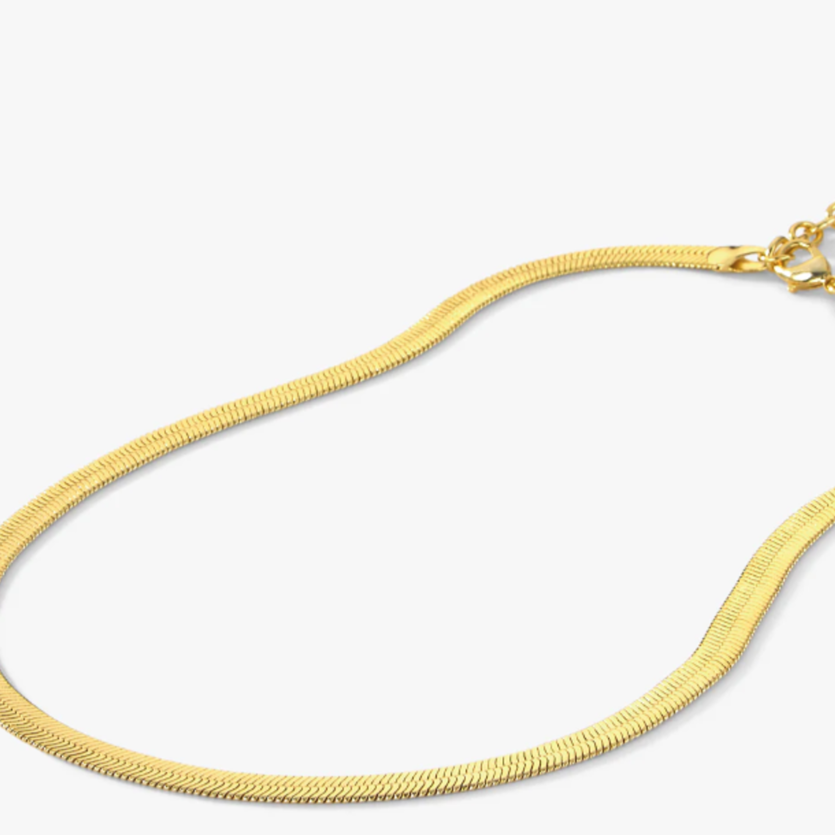 Herringbone Chain 15" Gold