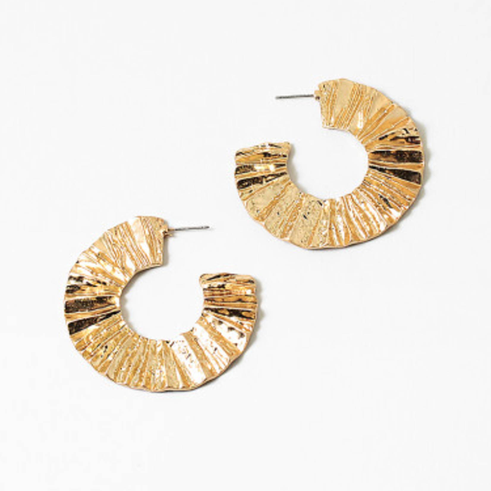 Gold Dipped Folded Hoops