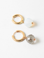 Gold Huggies w/ Bead Charm
