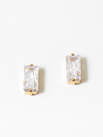 Gold Dipped CZ Baguette Studs