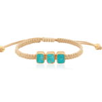 Turquoise Three Stone Woven Bracelet