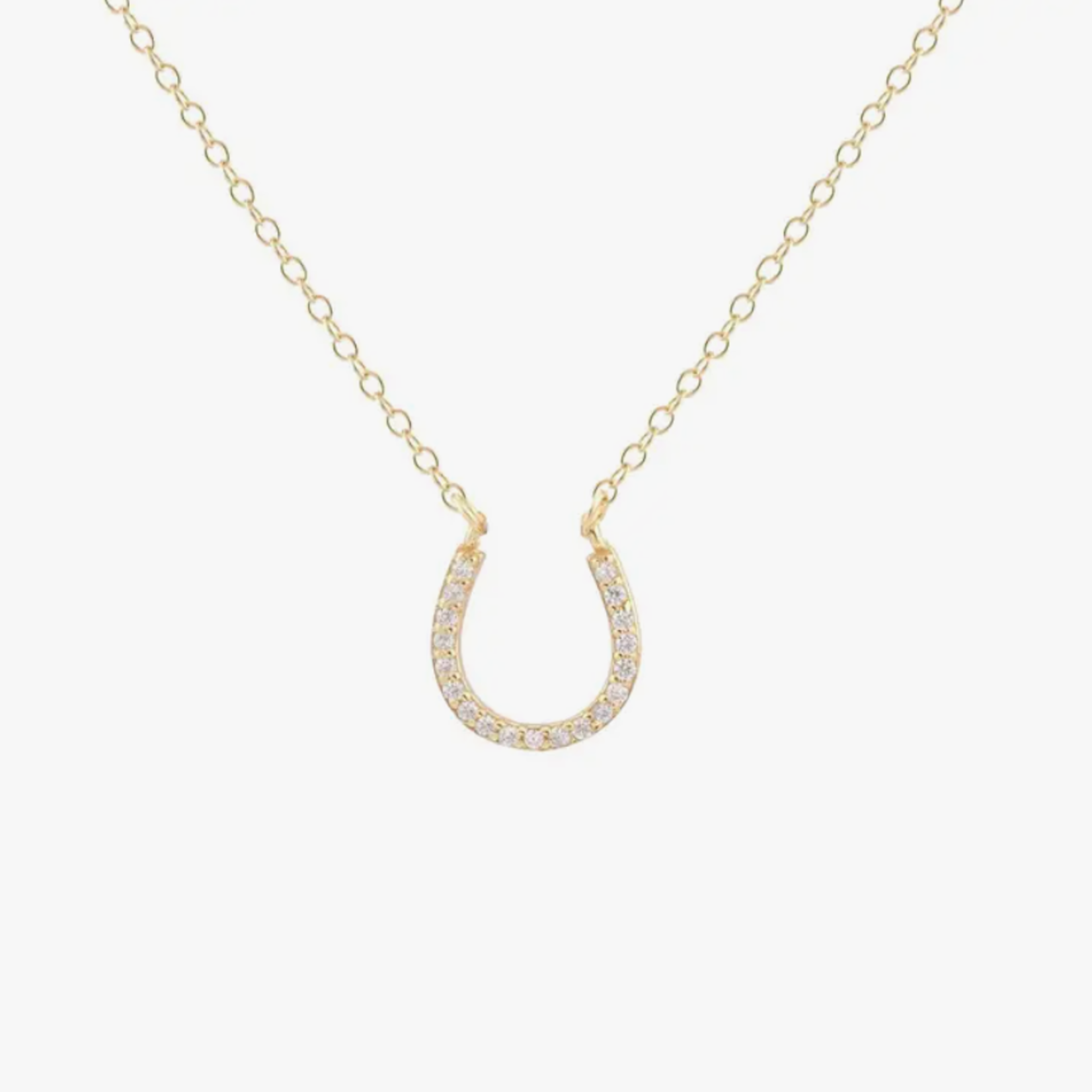 Horseshoe Crystal Charm Necklace