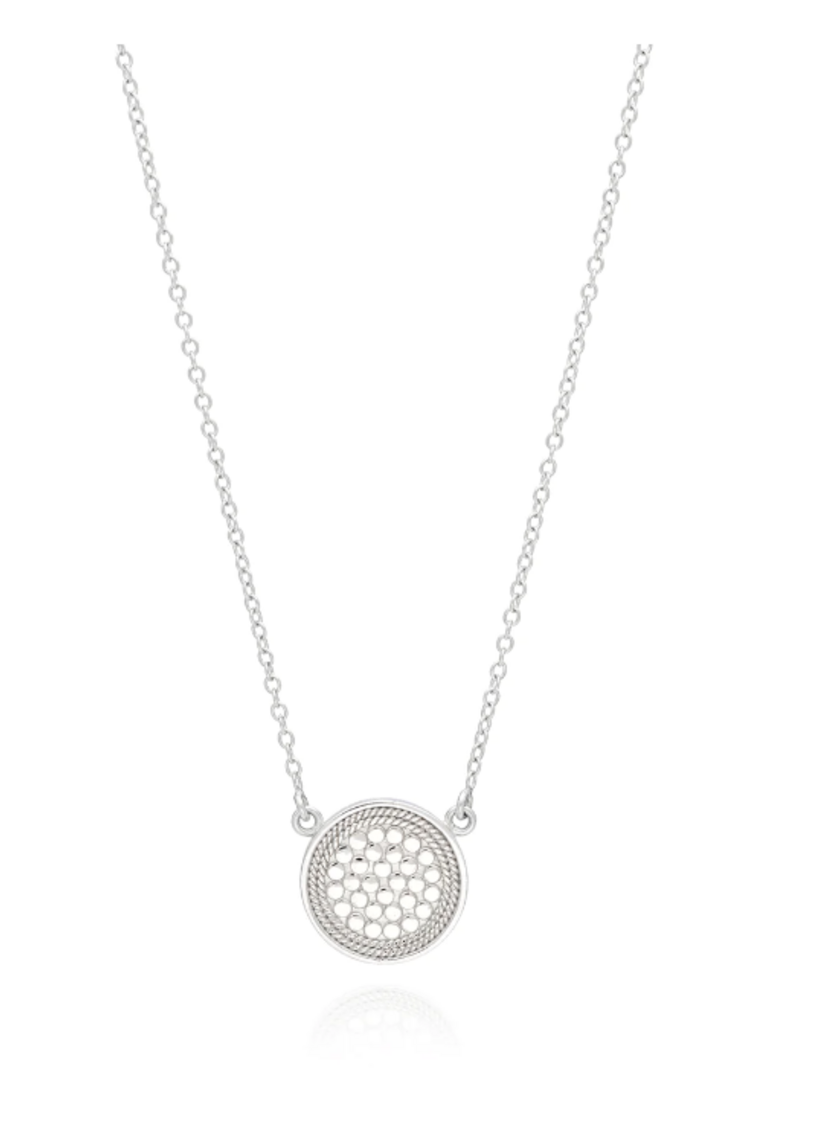 Classic Small Disc Necklace Silver Reversible