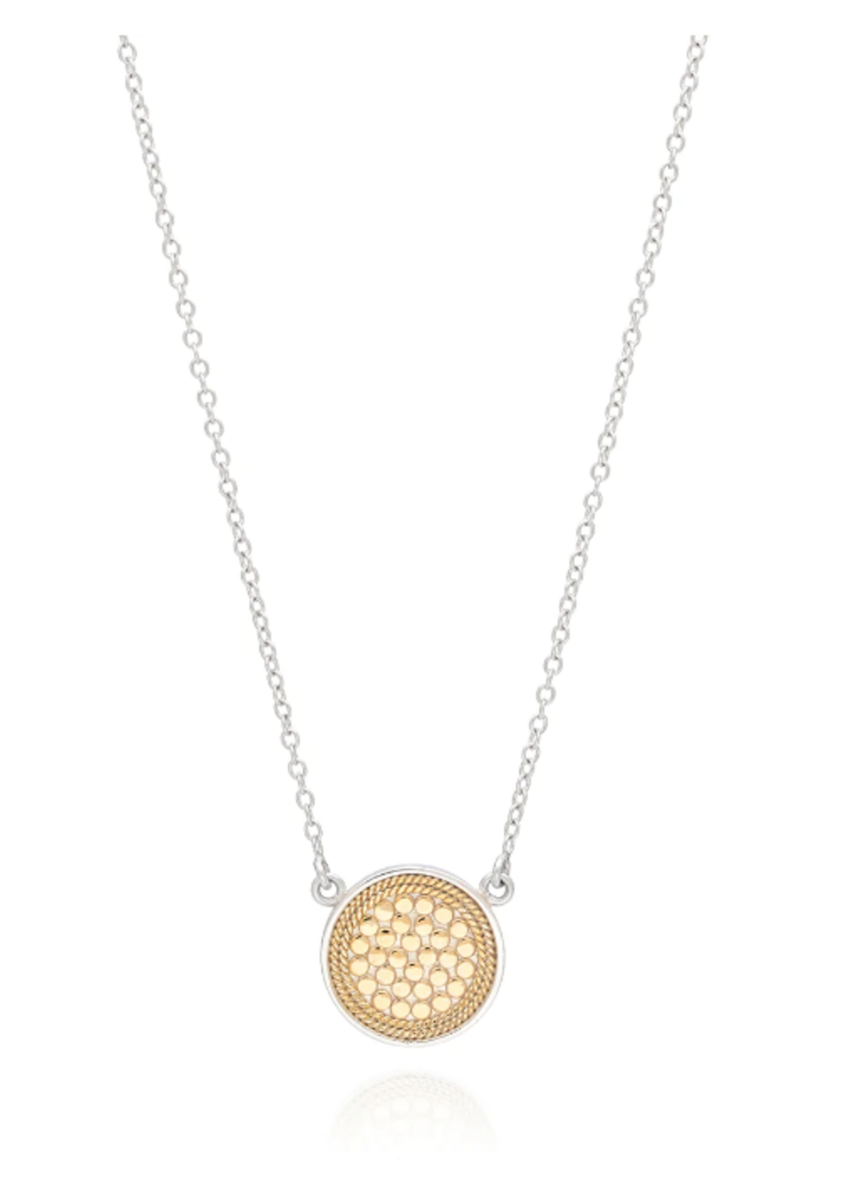 Classic Small Disc Necklace Silver Reversible