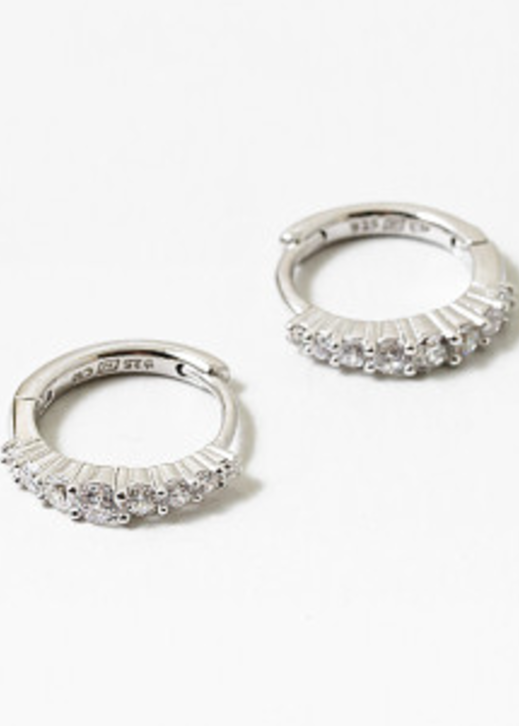 Sterling Silver CZ Gradient Huggies