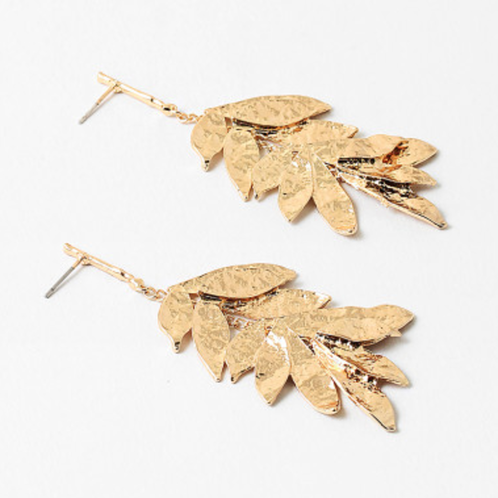 Vintage Gold Leaf Dangle Earrings
