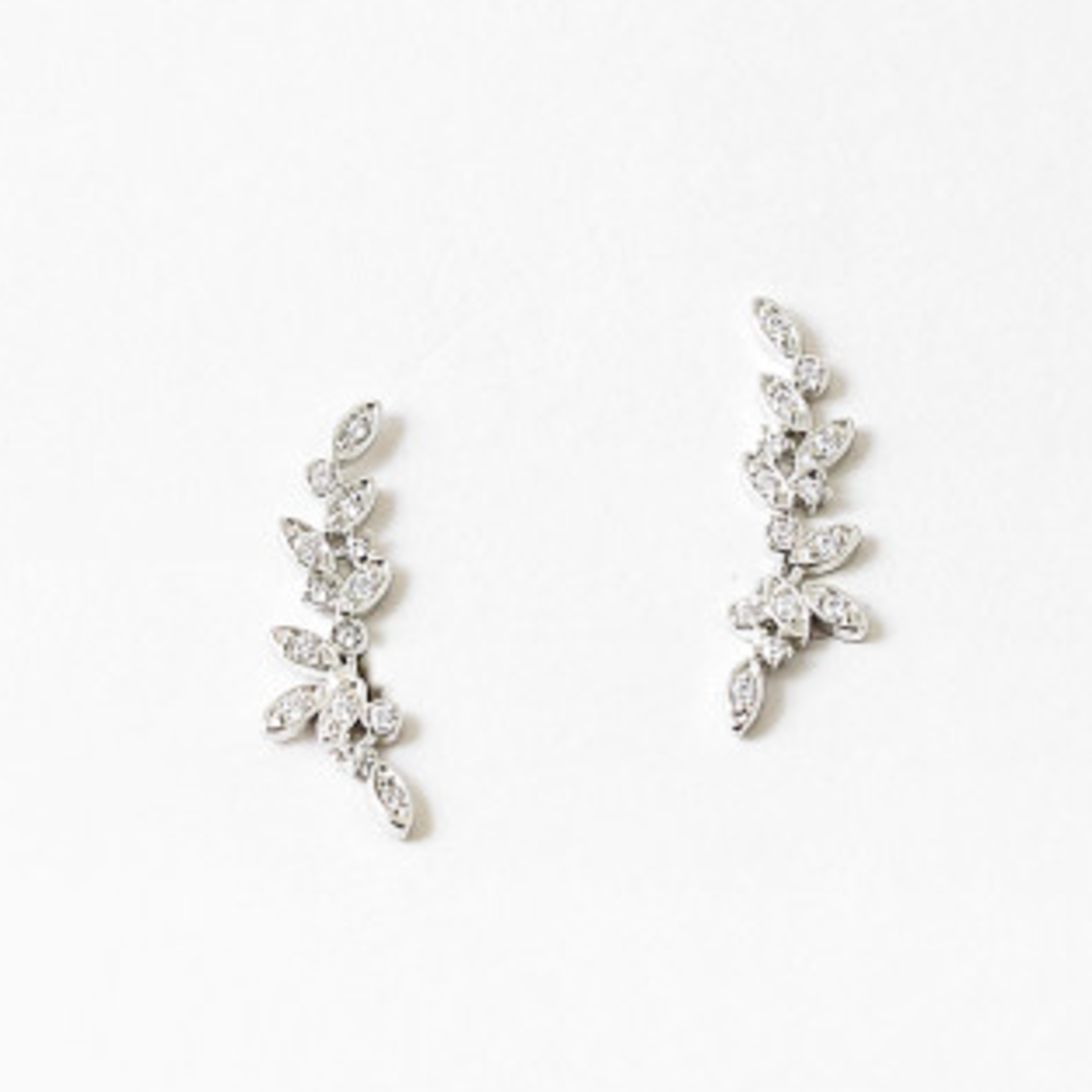 Silver CZ Vine Earrings