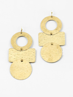 Gold Hammered Multishape Earrings