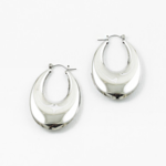 Chunky Silver Oval Hoops
