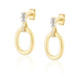 Oval Drop Baguette Post Earrings GV