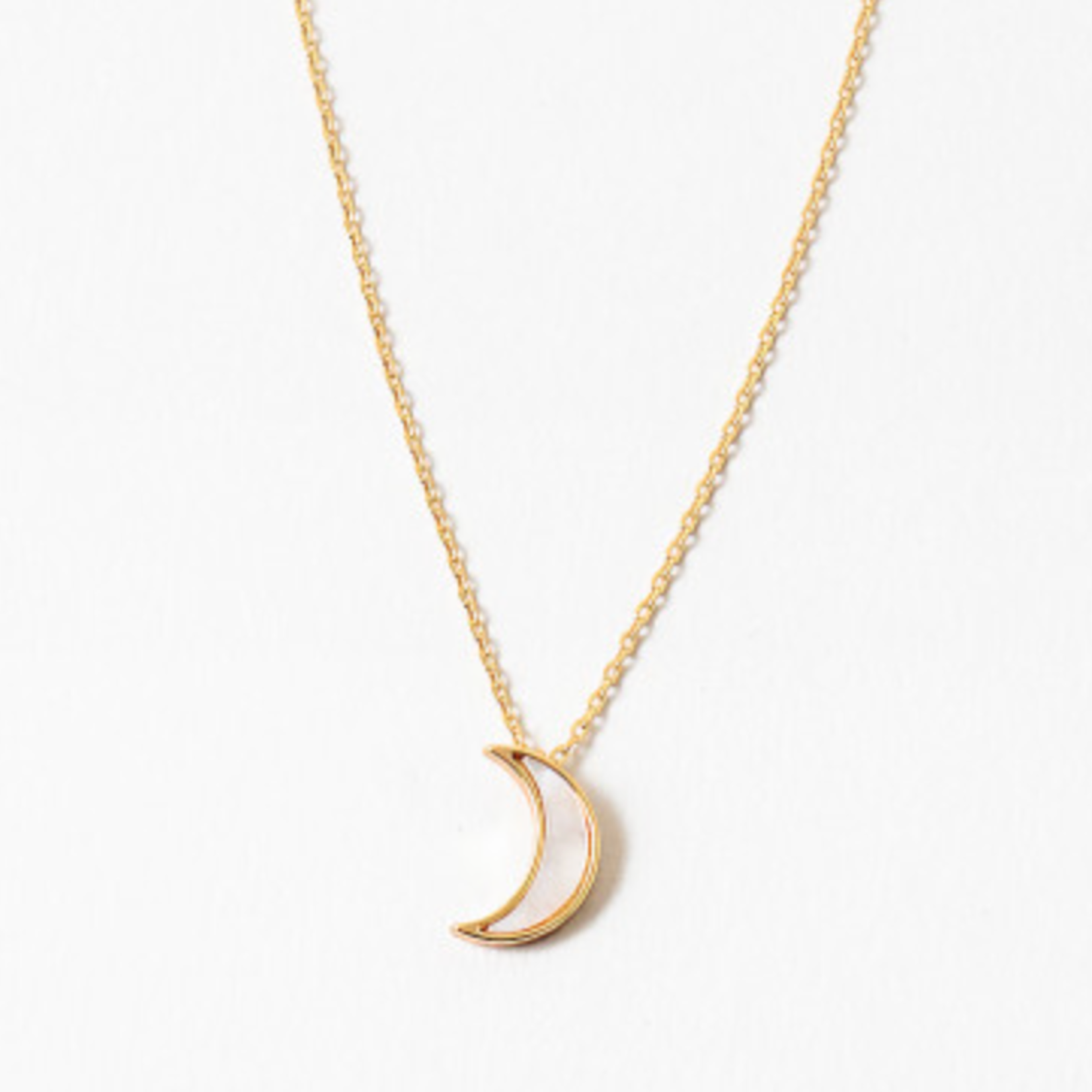 Gold Dipped Mother of Pearl Moon Necklace