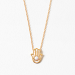 Gold Dipped Opal Hamsa Necklace