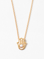 Gold Dipped Opal Hamsa Necklace