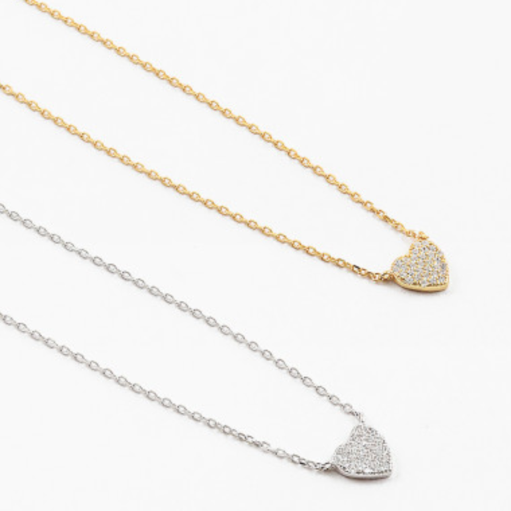 CZ Pave Heart Necklace