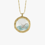 Large Glass Branch Locket 18k Gold Vermeil