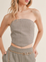 Mirabel Houndstooth Tube Top