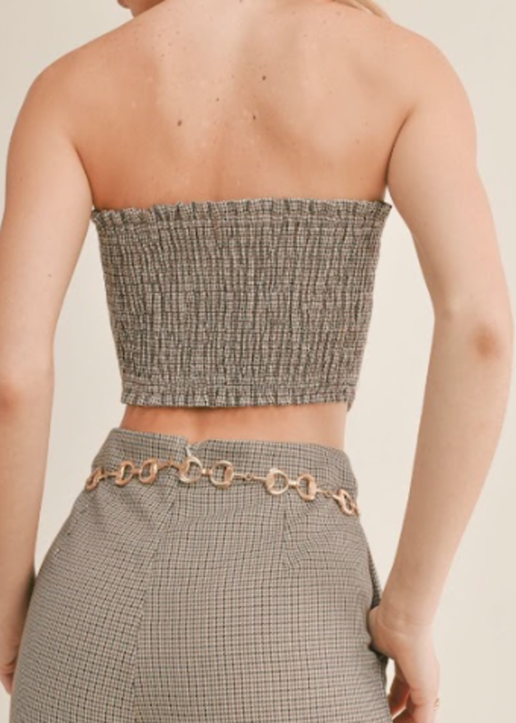 Mirabel Houndstooth Tube Top