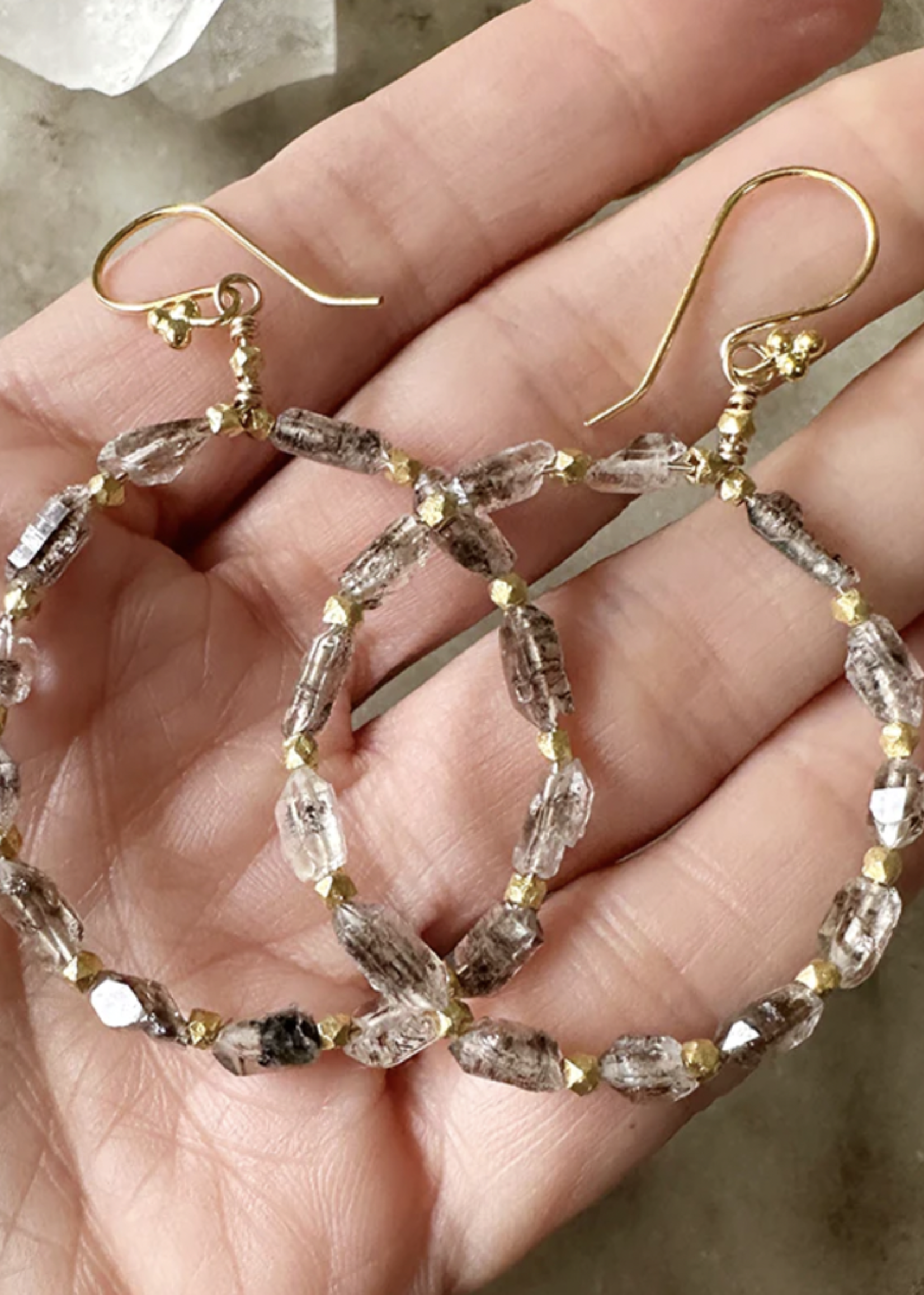 Herkimer Diamond Hoop Earrings
