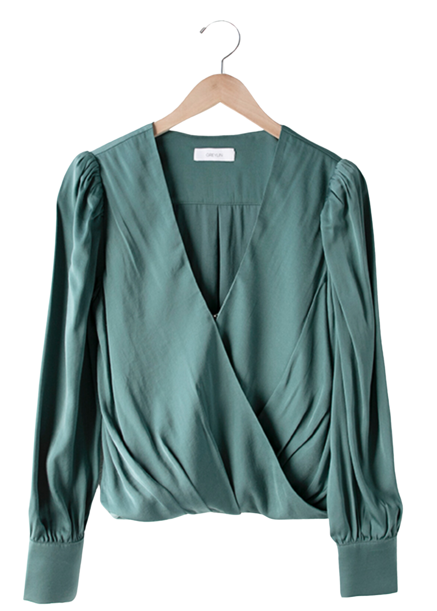 Lourdes Wrap Front Cuffed Blouse