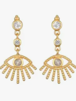 Evil Eye Linear Earrings