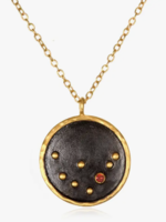 Gunmetal Zodiac Constellation Necklace 18"