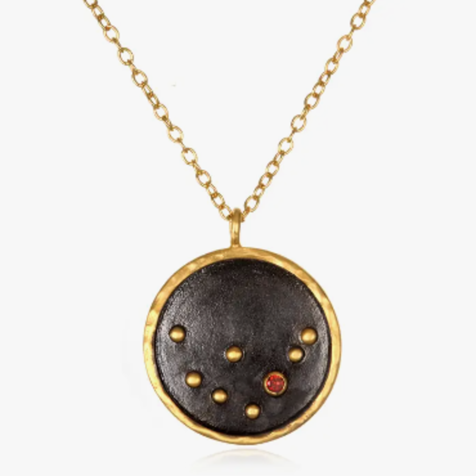 Gunmetal Zodiac Constellation Necklace 18"