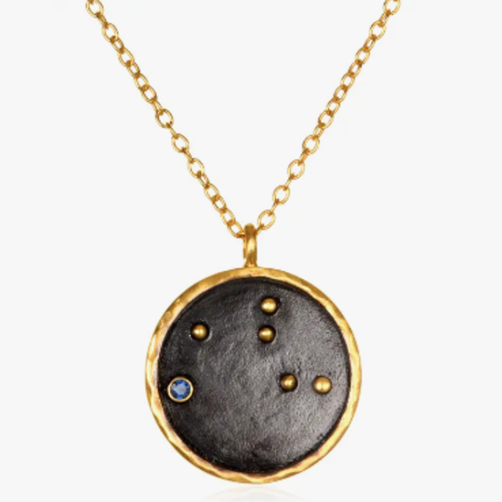 Gunmetal Zodiac Constellation Necklace 18"