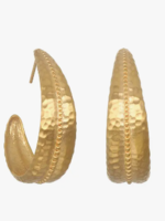 Inner Light Dot Hammered Hoop Earrings