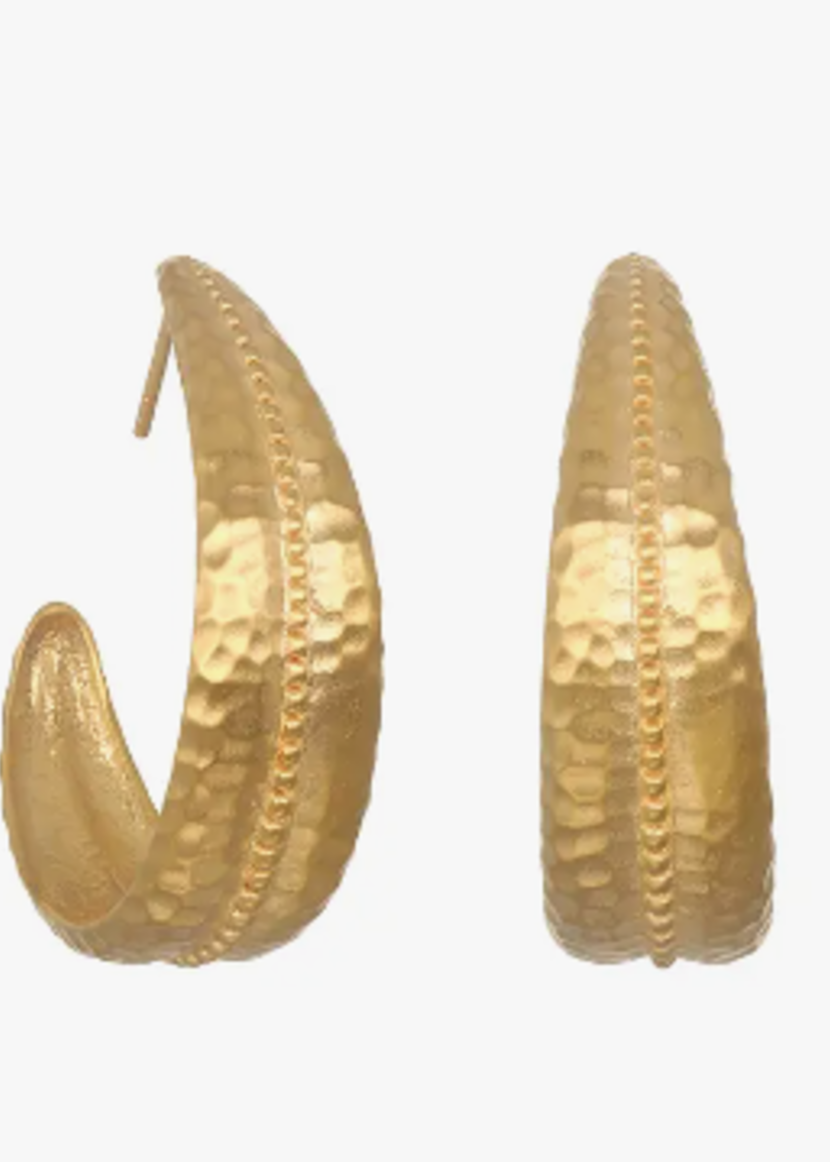 Inner Light Dot Hammered Hoop Earrings