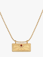 Sunburst Birthstone Tablet Necklace