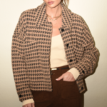 Tristan Houndstooth Cozy Knit Jacket