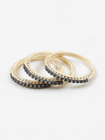 Thin Gold Band Gunmetal Ring