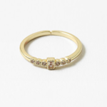 Dainty Gold Adjustable Ring Cz Detail