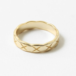 Gold Plated SS X Detail Band Ring