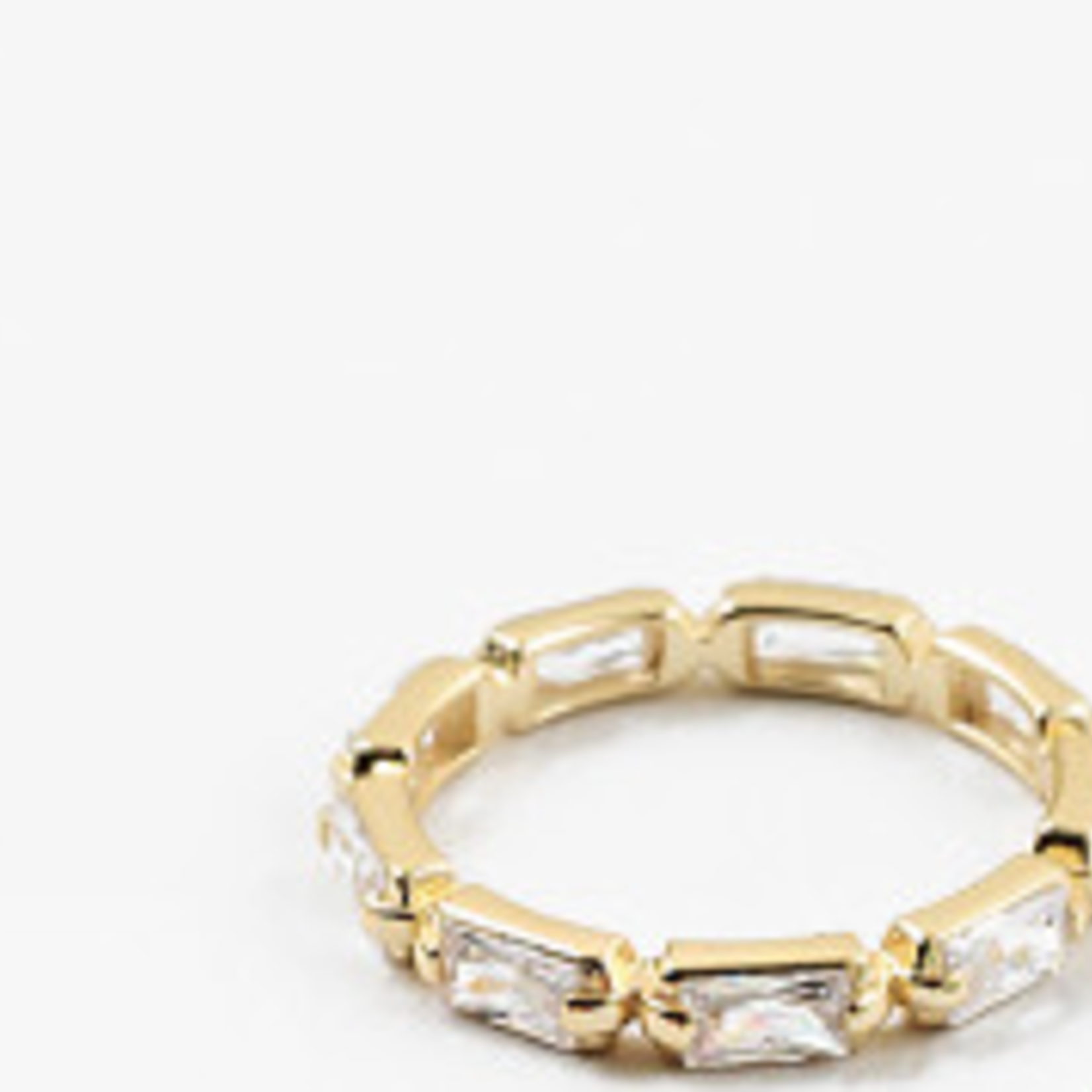 Gold Plated SS Baguette Ring