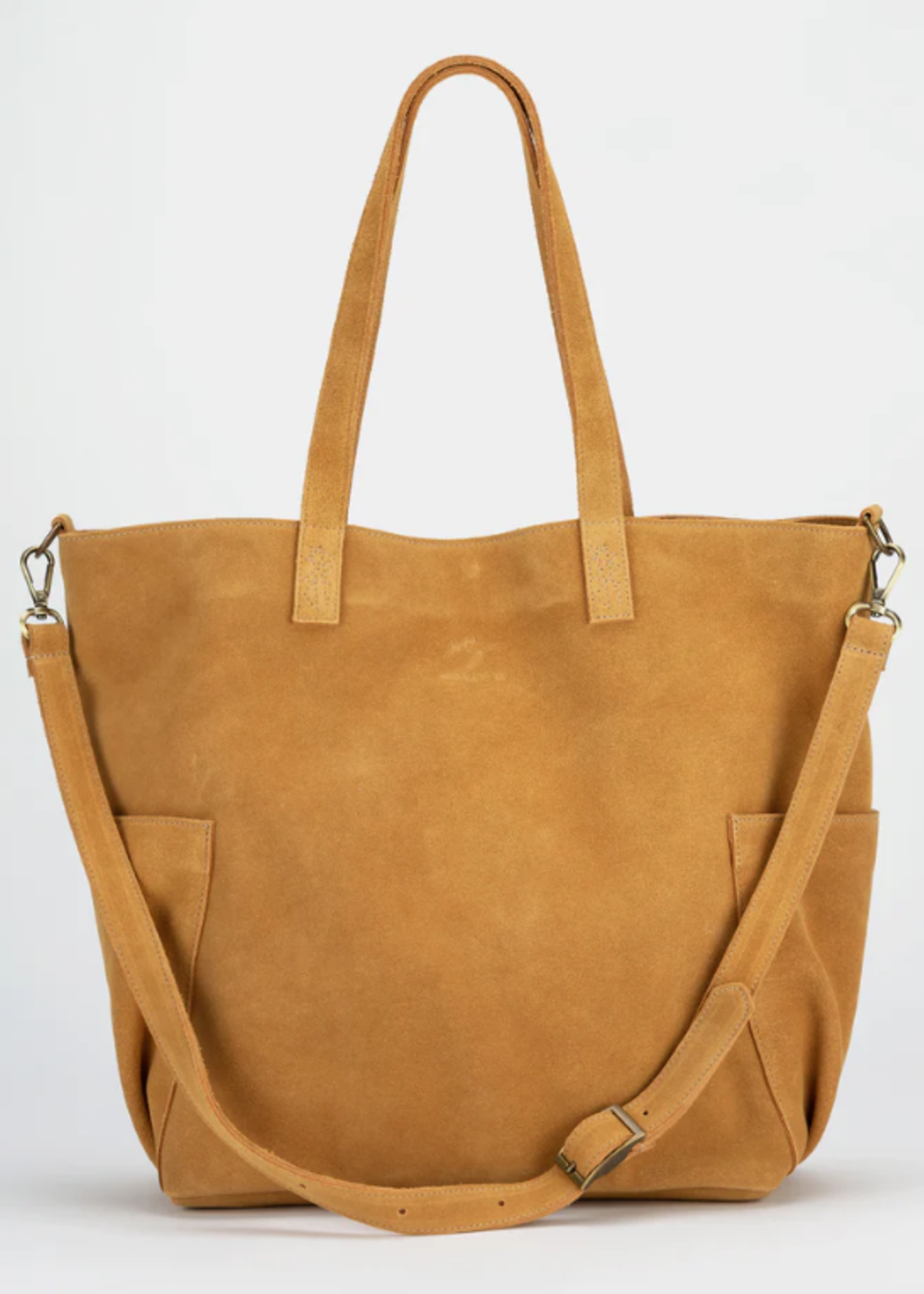 Addison Tote - Camel Suede