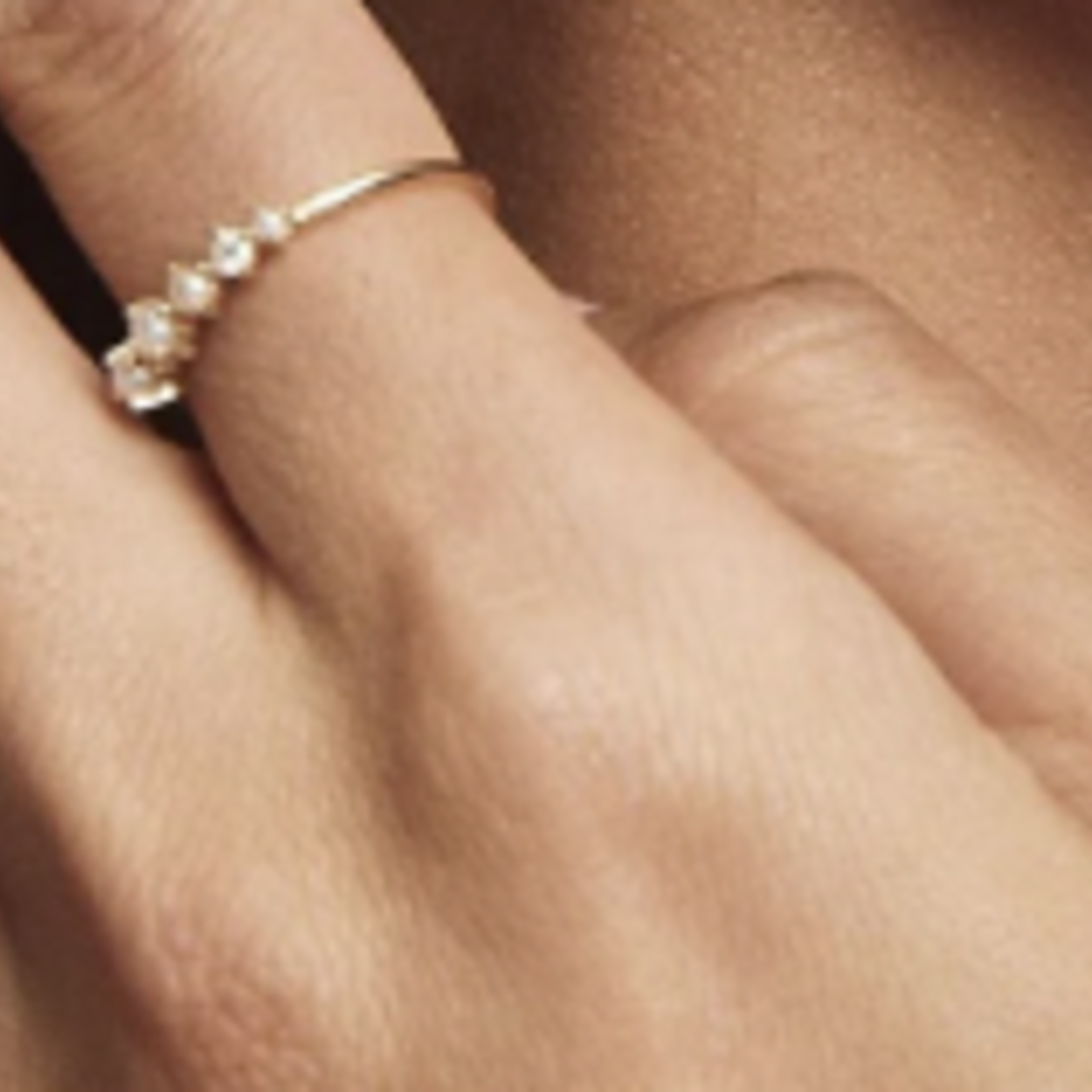 Graduated Pearl + Diamond Stacking Ring -Y14