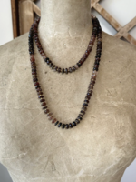 48"  Brown Moonstone Beaded Necklace