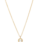 Pearl Circle Drop Necklace Gold