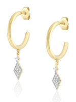 Charm Drop Huggies 14k Plate