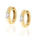 Marquise Hoops 14k Gold Plate