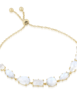 Mismatched Semi Precious Bracelet Moonstone 14k Plate