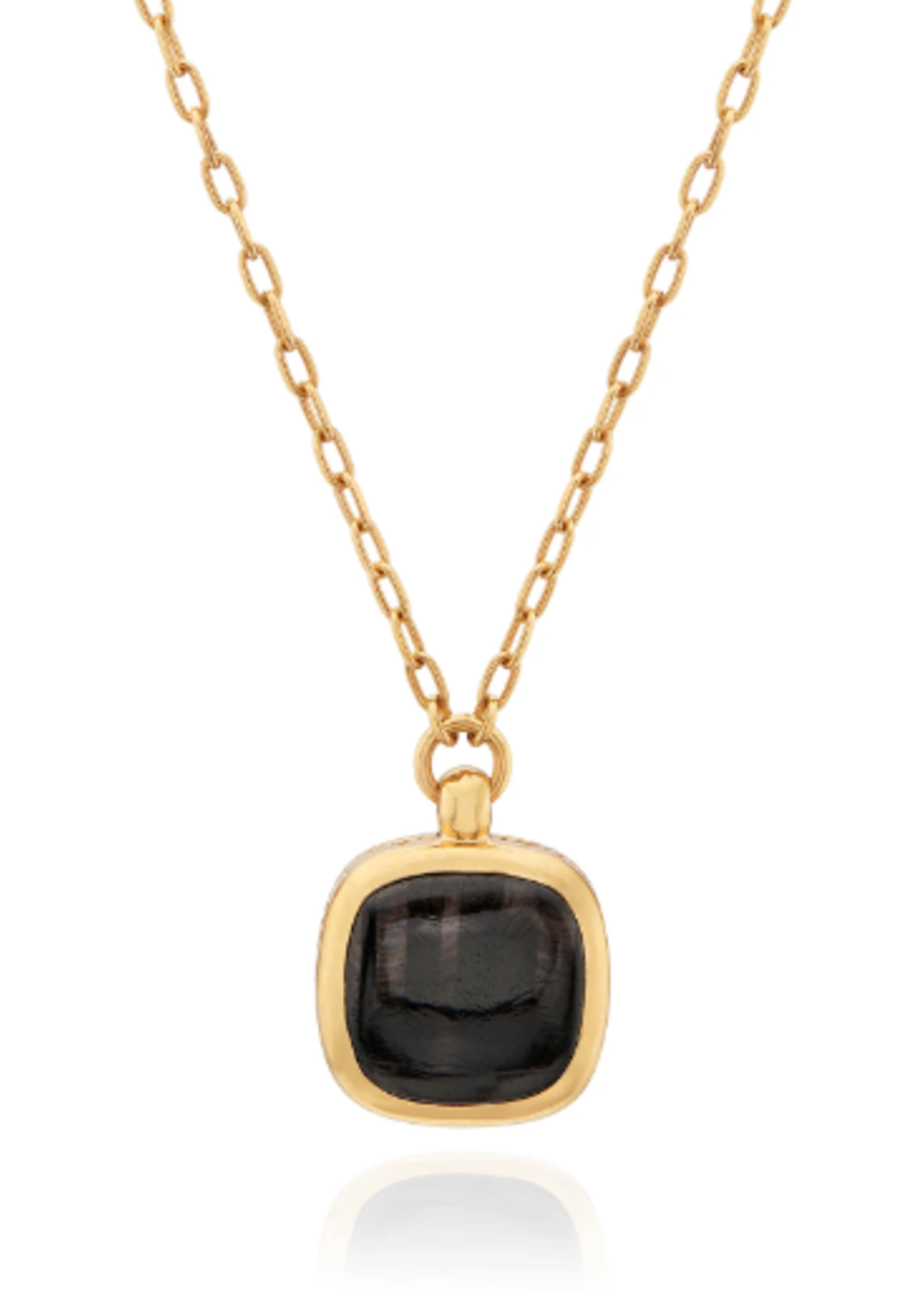 Small Hypersthene Cushion Pendent 16-18"