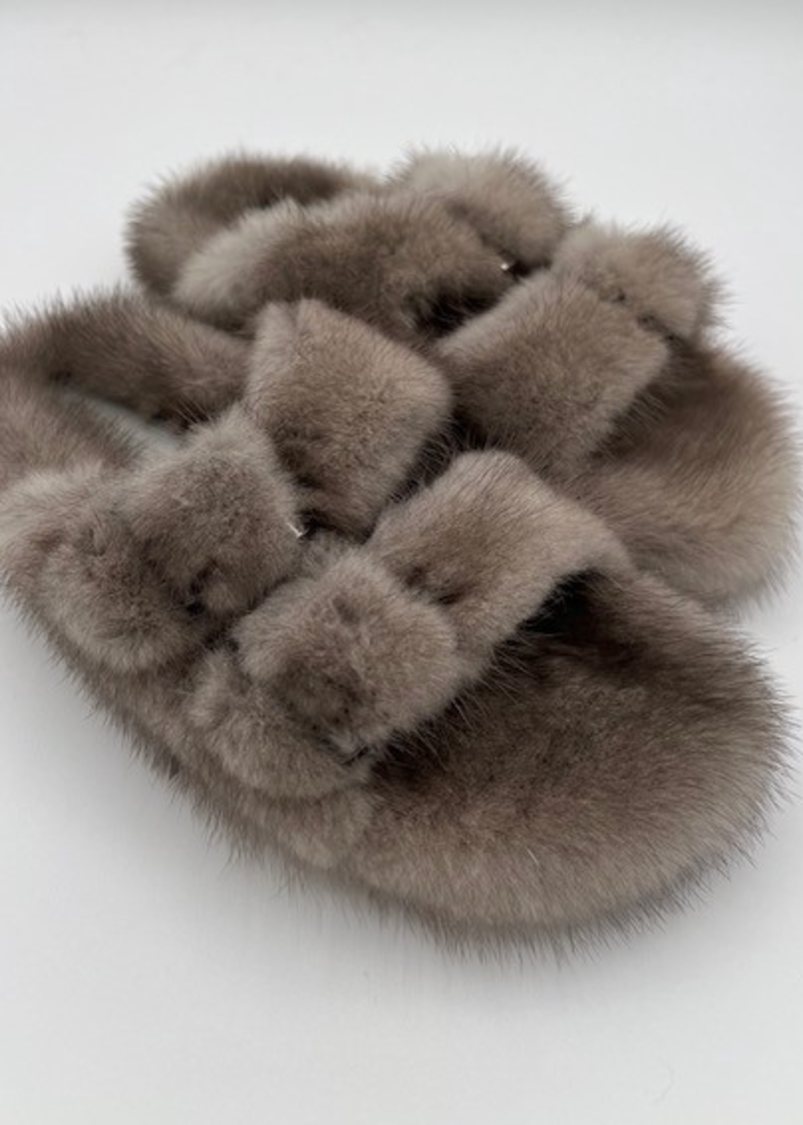 Mink Double Strap Fur Slide
